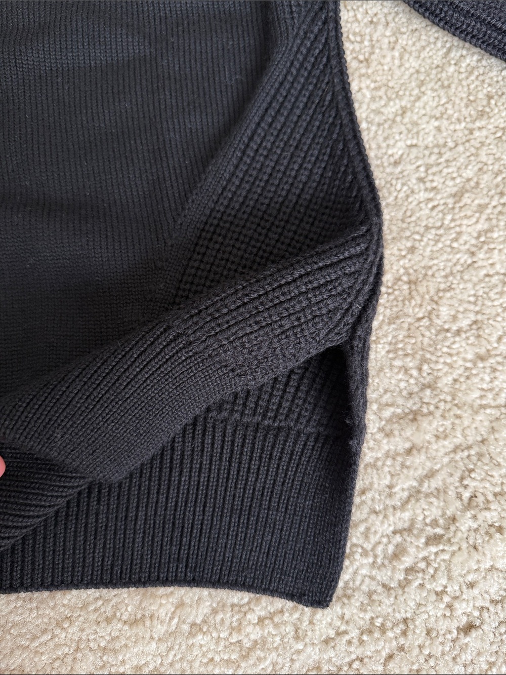 Balzac Paris Black Knit Tie-Neck  Wool Sweater Large - Picture 9 of 11